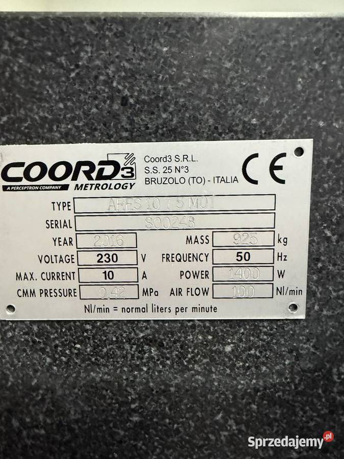 Coord3 ARES NTL 1075 CNC śląskie Sosnowiec