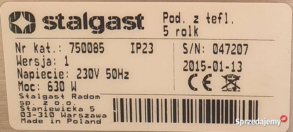 Podgrzewacz rolkowy do parówek 52213 Warszawa