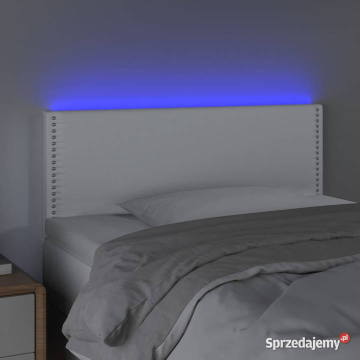 Zagłówek do łóżka z LED biały 100x5x7888 Warszawa