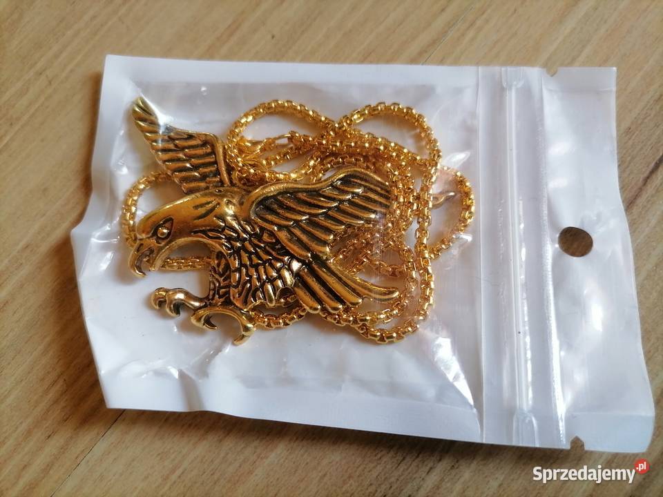 Naszyjnik amulet z rozpiętymi skrzydłami Orła Konstantynów Łódzki