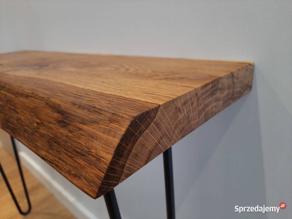konsola dębowa loft industrial lite drewno dąb