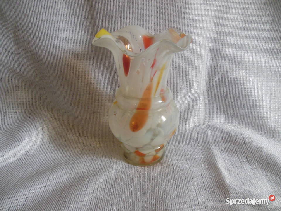 Wazonik z kolorowego szkła PRL