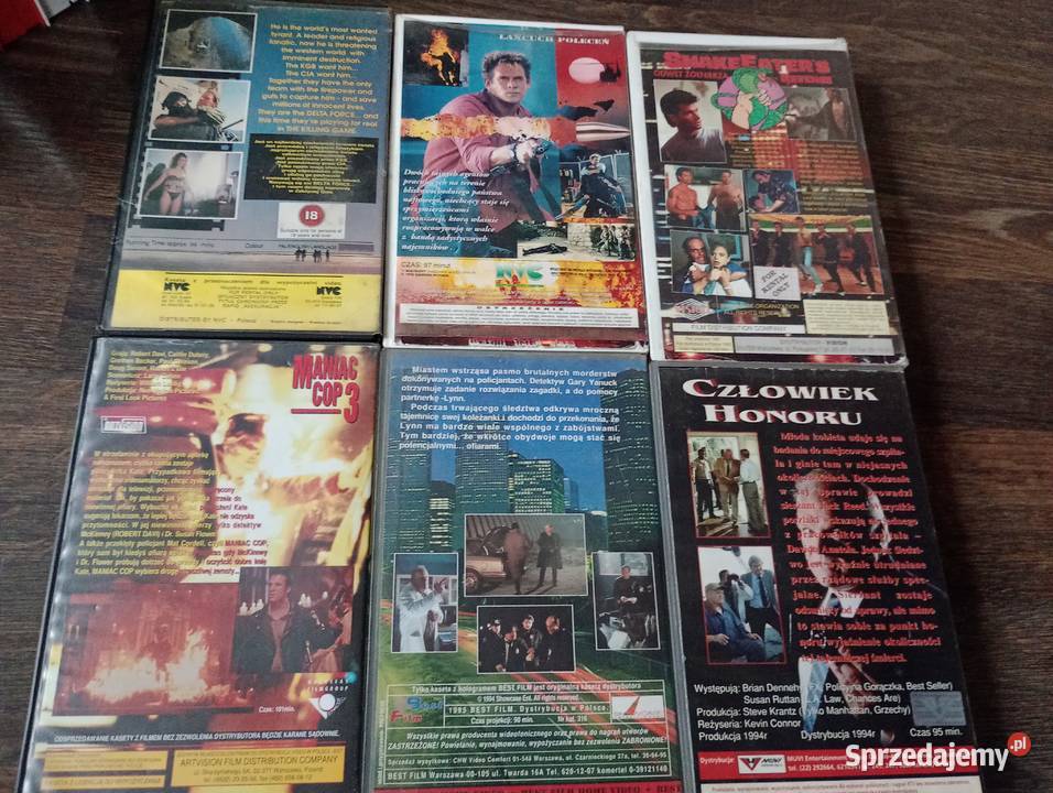 Kasety VHS filmy akcji lata 80 90 delta force Dywity sprzedam