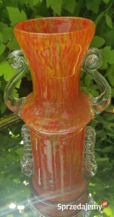 Szklany wazon Spółdzielnia Kamionka z Łysej Góry łódzkie sprzedam
