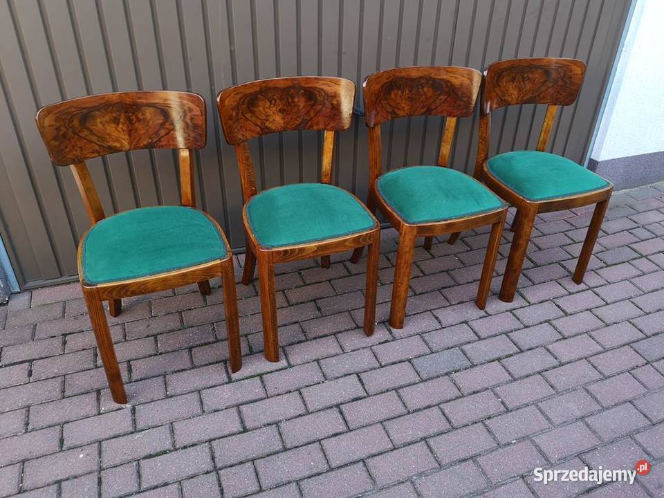 Krzesła ARTDECO Orzech Stare Antyk Komplet 4 Swarzędz