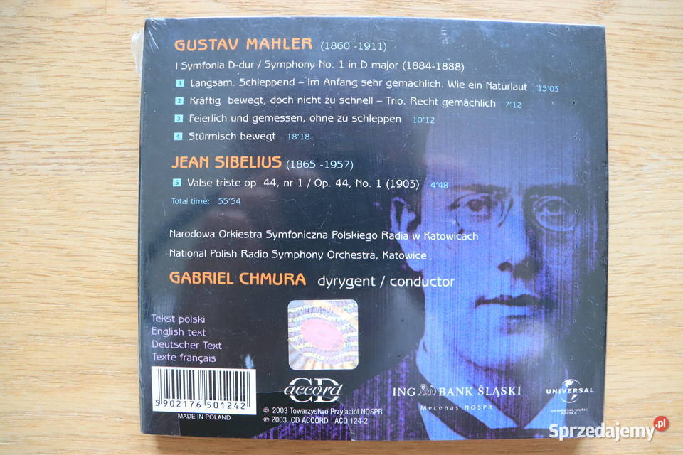 Mahler symfonia 1 Sibelius Valse Triste Chmura Płyty i kasety Kultura i Rozrywka Warszawa