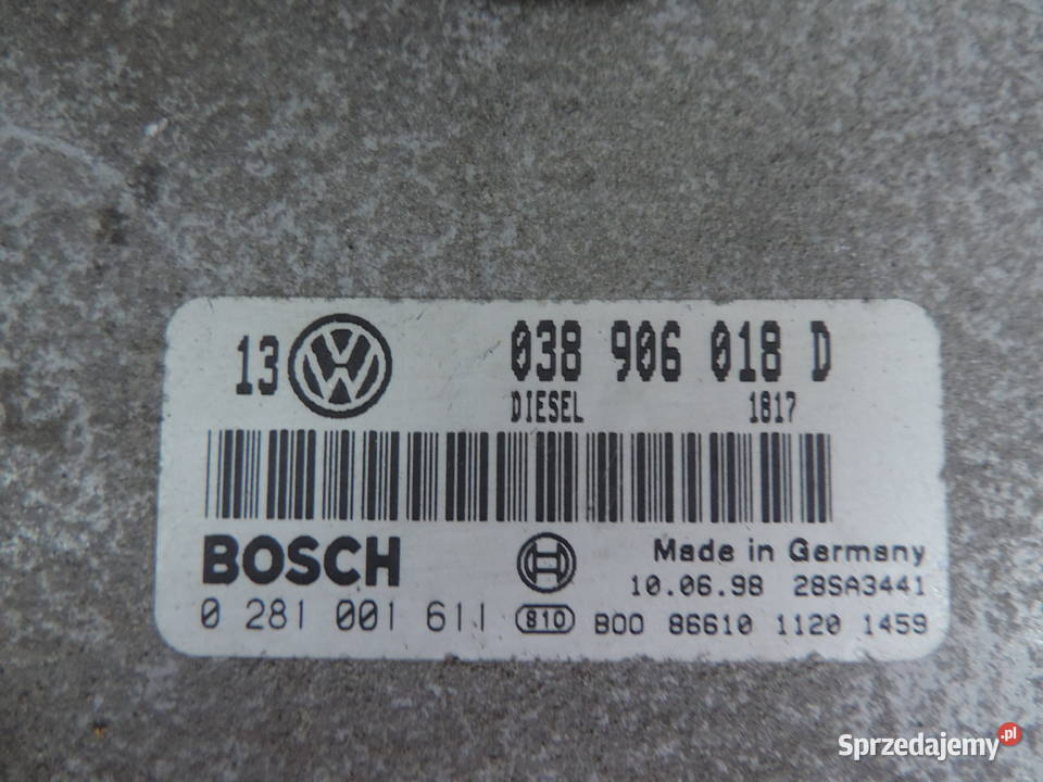 KOMPUTER STEROWNIK SILNIKA VW GOLF IV 19 TDI Nowy Sącz sprzedam