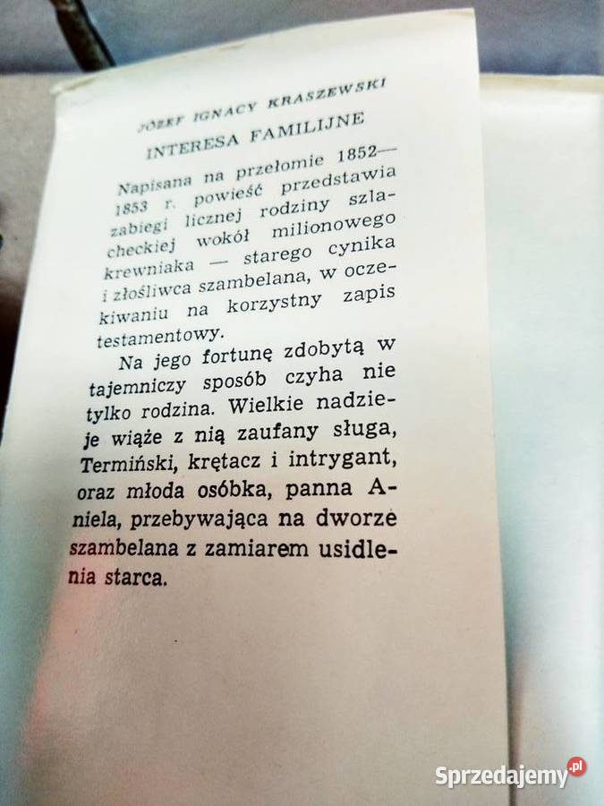 Kraszewski Interesa Familijne książki używane Warszawa
