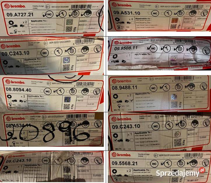 Tarcze hamulcowe Brembo mix Audi BMW Ford sprzedam