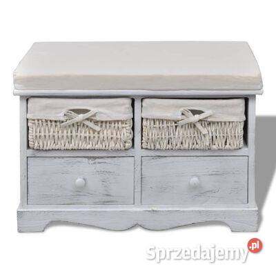 vidaXL Ławka ze schowkiem białaSKU240790 Warszawa