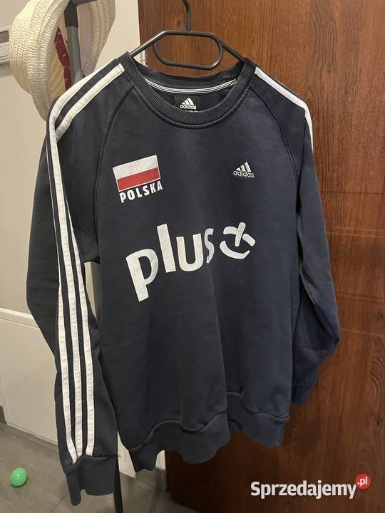 Granatowa męska bluza adidas S bawełna czarny Warka