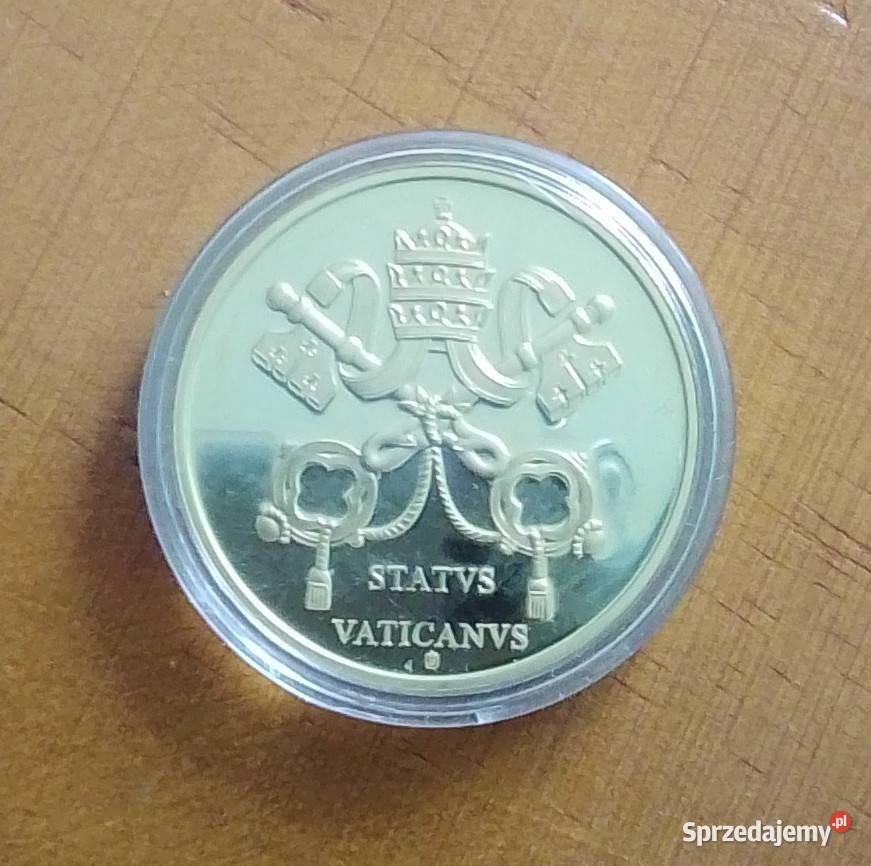 Medal papieża Leon XIII pozłacany w kapslu Numizmatyka Gdynia