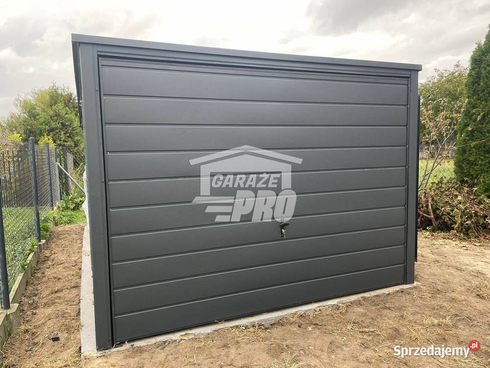 Garaż blaszany 3x5m Brama uchylna drzwi Antracyt dolnośląskie Jelenia Góra