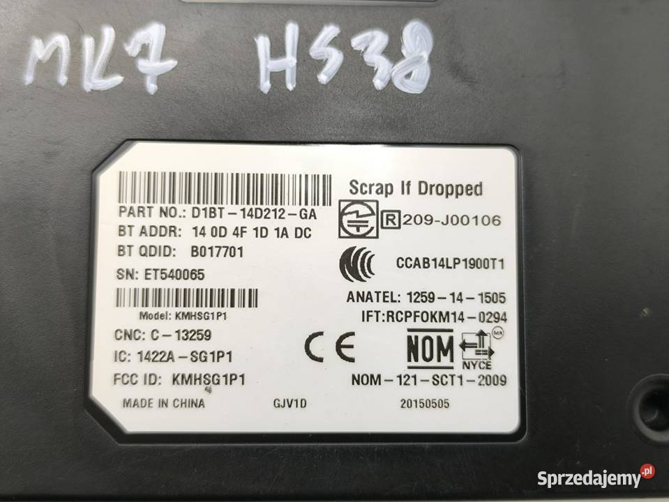 MODUŁ BLUETOOTH FORD FIESTA MK7 LIFT 10