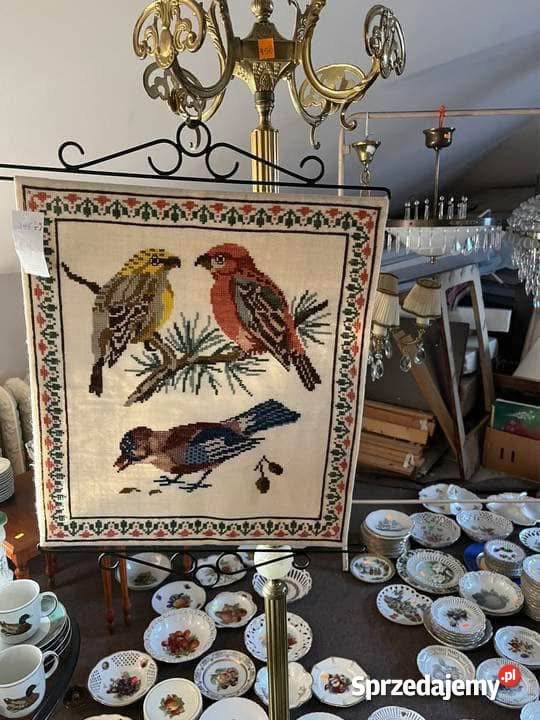 Gobelin Ptaszki wyszywany krzyżykami Do pomorskie Gdańsk sprzedam