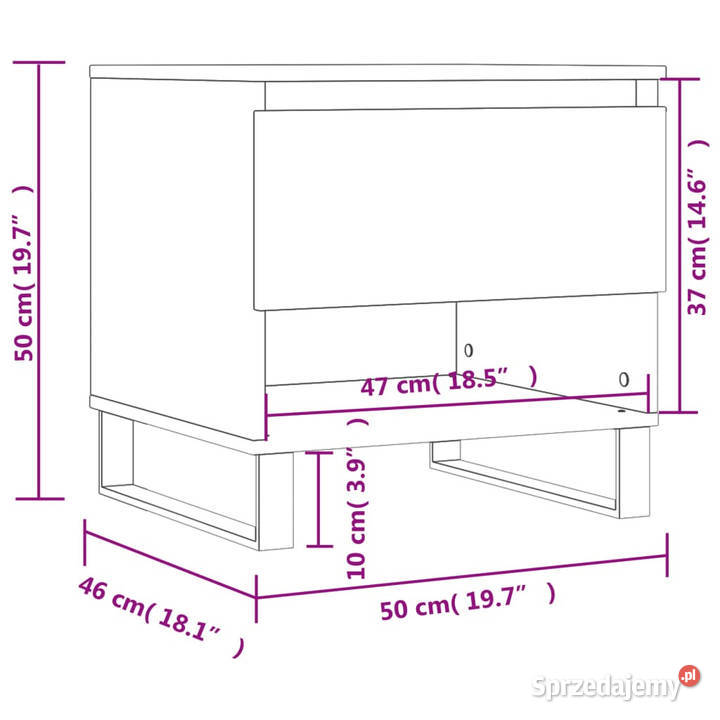 Stolik kawowy brązowy dąb 50x46x50 WM830938 Warszawa sprzedam