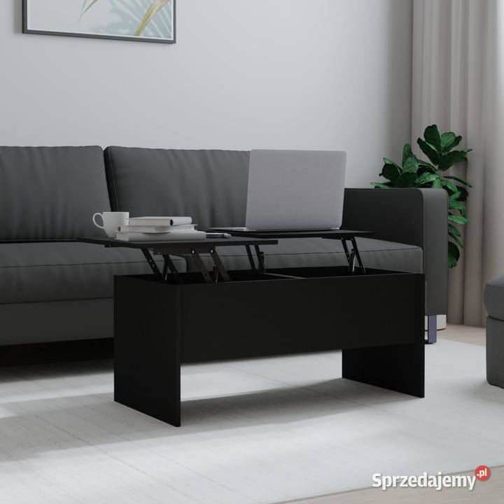 Stolik kawowy czarny 102x505x465 materiał Warszawa