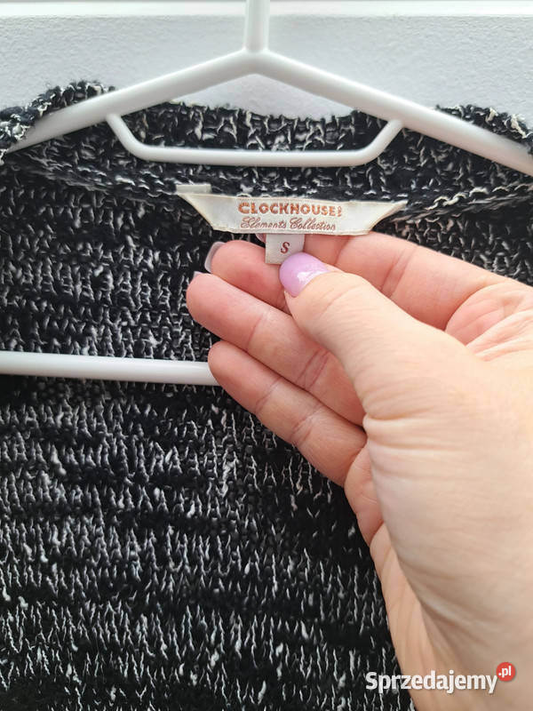 Czarnobiały melanżowy kardigan Clockhouse Trąbki Wielkie