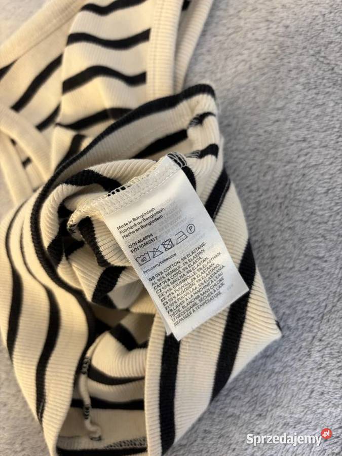 Crop top koszulka bluzka bez ramiączek w paski Jasło