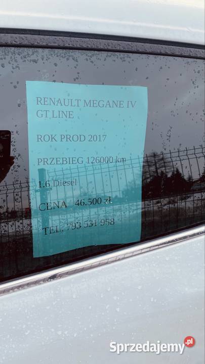 Renault Megane GT Line 2016r lubelskie Zamość