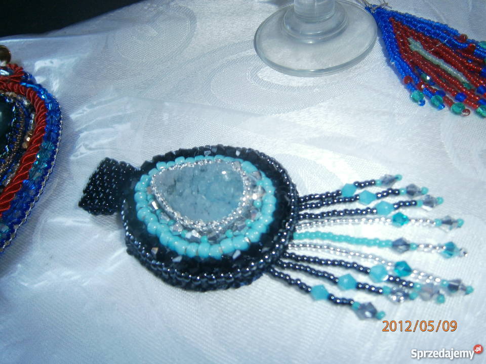 Wisior druza beading niebieski czrny Częstochowa