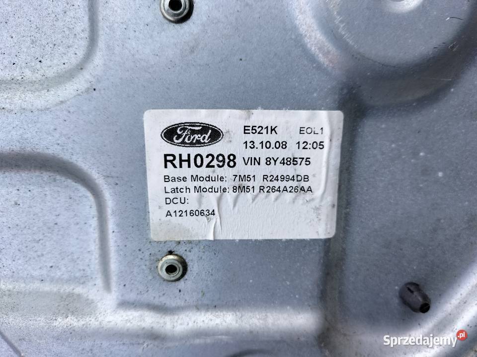 FORD KUGA MK1 RH965088 Mechanizm podnoszenia Mechanizmy opuszczania szyb Kamień-Kolonia