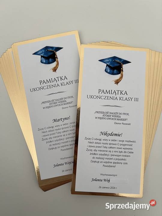 Zakończenie roku szkolnego Pamiątka wychowawcy Wadowice sprzedam