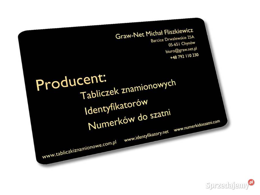 WIZYTÓWKA METALOWA NADRUK KOLOR 10 SZTUK mazowieckie Chynów
