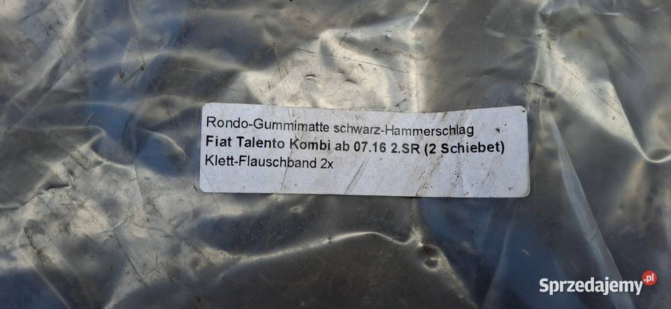 FIAT TALENTO KOMBI OSOBOWY DYWANIK GUMOWY 2RZĄD Bieleń
