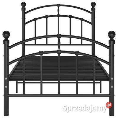 vidaXL Rama łóżka czarna metalowa 90 x 200