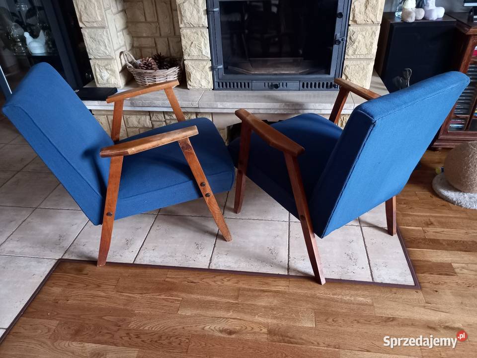 Stare fotele na sprężynach patyczaki PRL vintage Fotele Fotele wielkopolskie