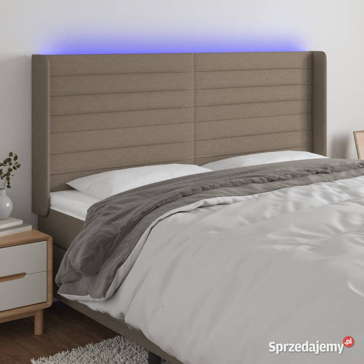 Zagłówek do łóżka z LED taupe 203x16x118128 Warszawa