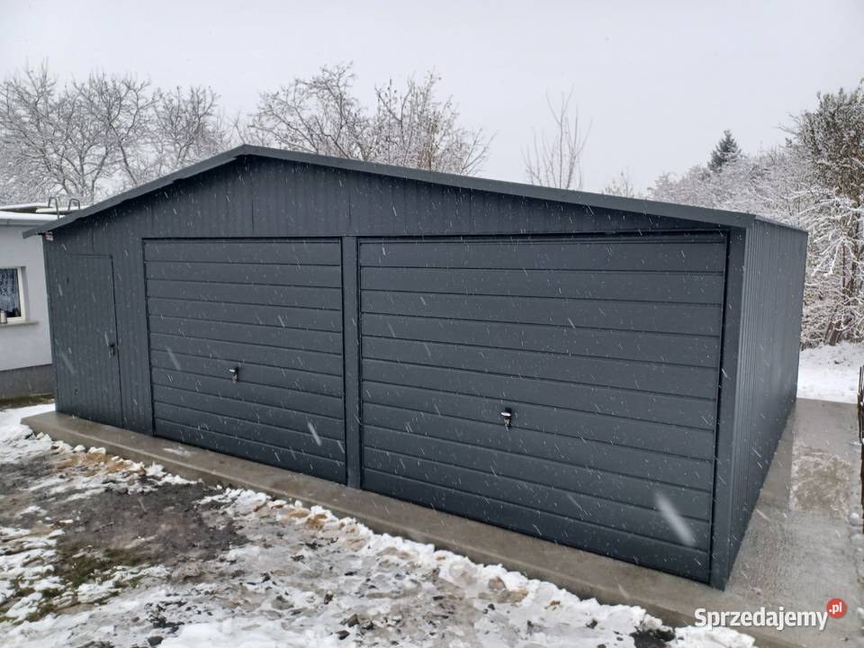 Garaż Blaszany GRAFITOWY 9x6 Wiaty Hale Romstal Kamień Pomorski