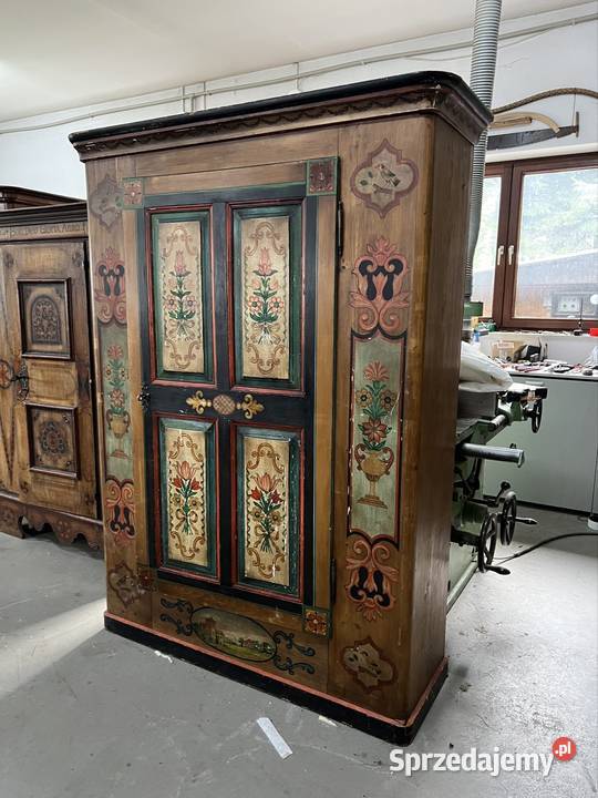 Szafa ludowa malowana antyk Szwajcaria Bogucin