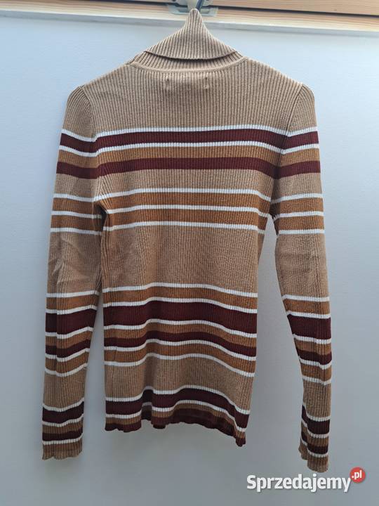 Sweterek w paski z golfem Amisu XS