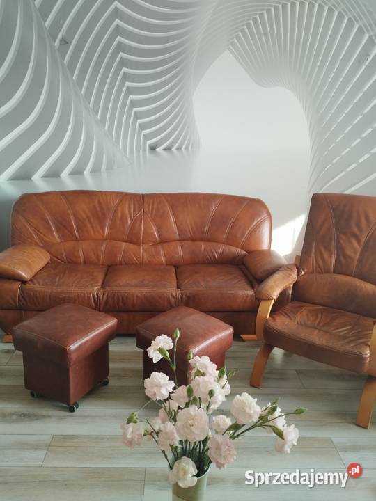 Sofa łóżko skóra zestaw skórzany kujawsko-pomorskie