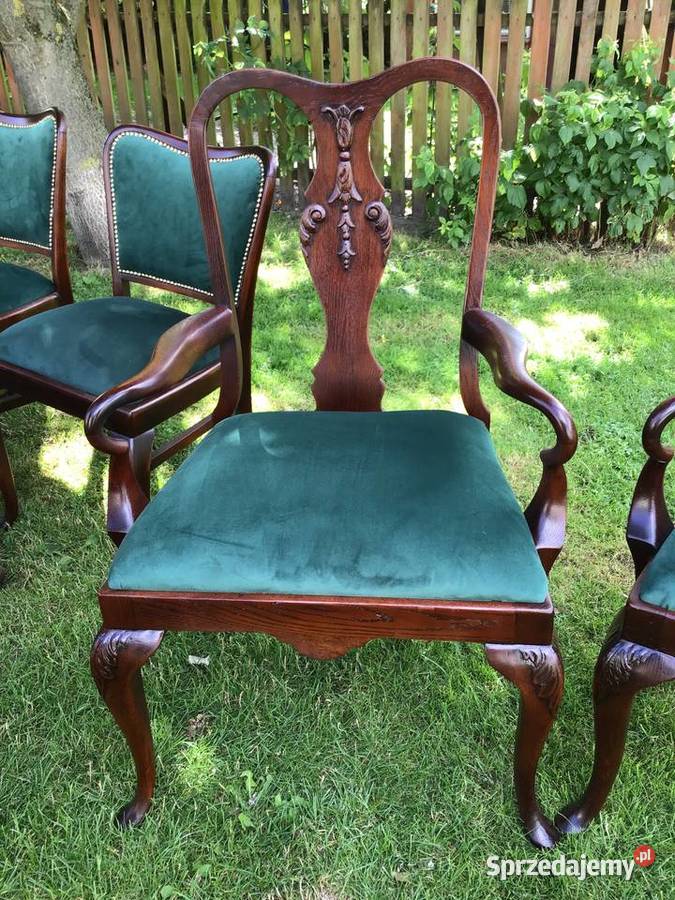 Dwa fotele tronowe fotele ludwikowskie Wieruszów