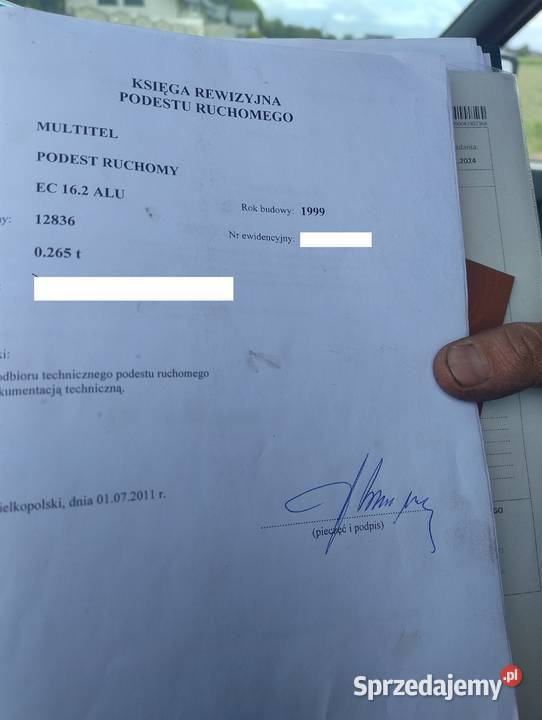podnosnik koszowy multitel ec 162 alu sprinter Grabów nad Prosną