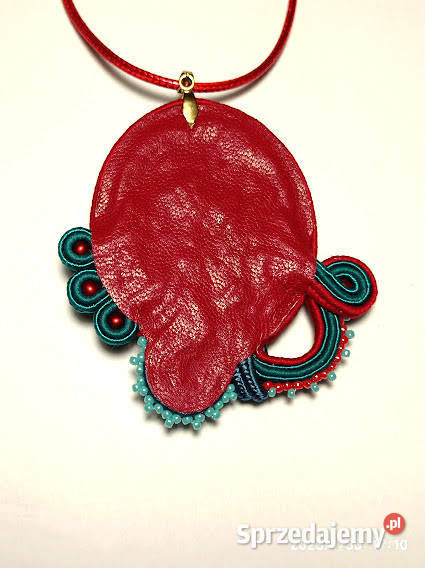 WISIOREK Z ŻYWICĄ zielonoczerwony SUTASZ Naszyjniki mazowieckie Warszawa