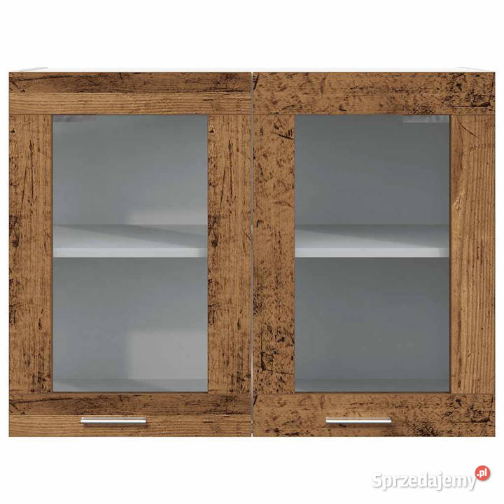 Szafka wisząca z szybą stare drewno 80x31x60 Warszawa