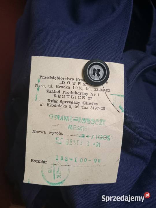 Zestaw Odzieży Roboczej PRLLata 90 DOTEX 24 Ruda Śląska