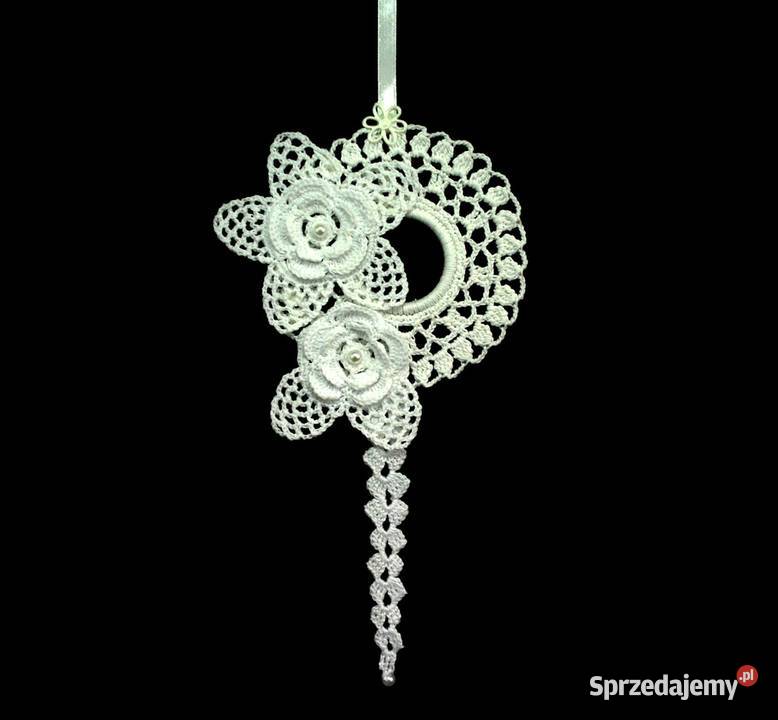 Zawieszka ozdoba na okno szydełkowa 12x22 Z149 Kluczbork