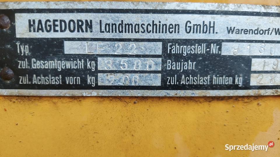 Przyczepa samonierająca hagedorn