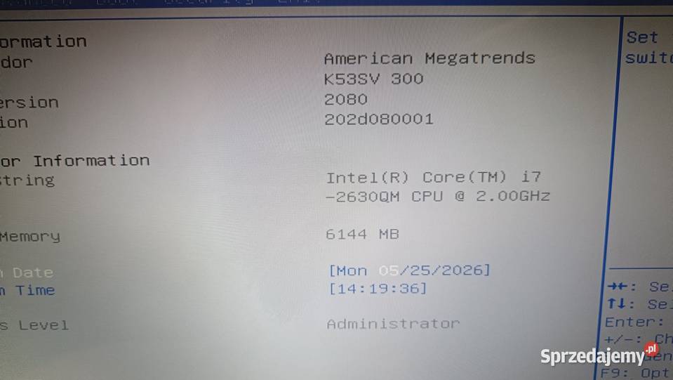 Laptop ASUS X52SVSX200V i7 6GB Ram 750HDD Poznań
