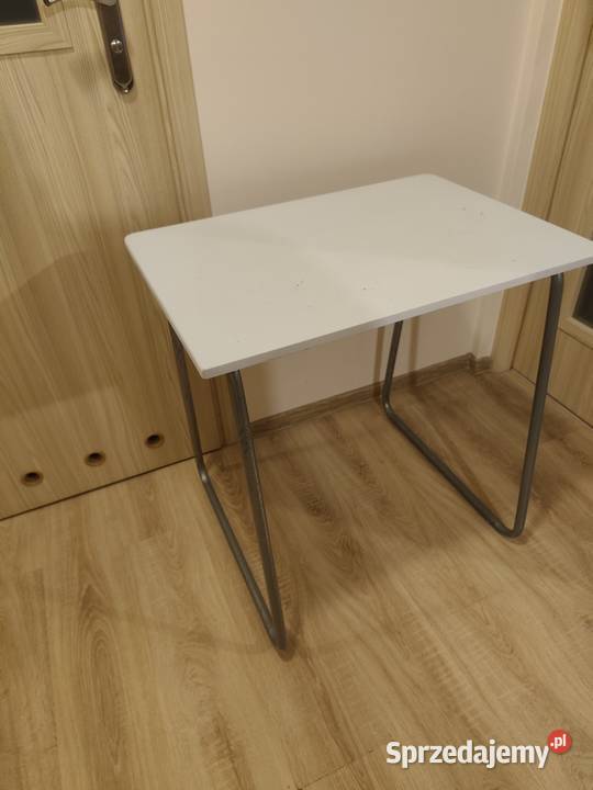 Biały stolik biurko stół 50x70x74 metalowa rama Rzeszów sprzedam