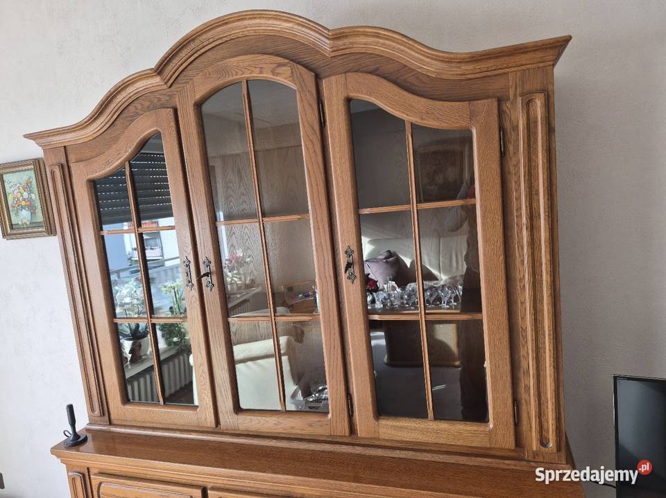 Witryna kredens dębowy komoda z witryną kujawsko-pomorskie Sypniewo