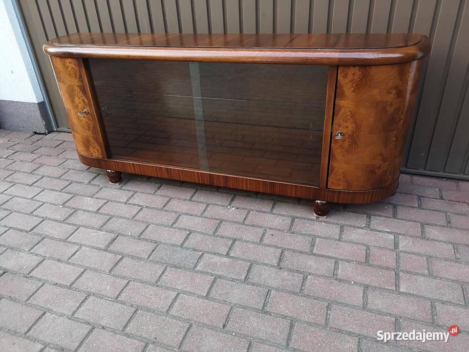 Komoda ARTDECO RTV Niska Orzech 170 Zgrabna Meble Swarzędz