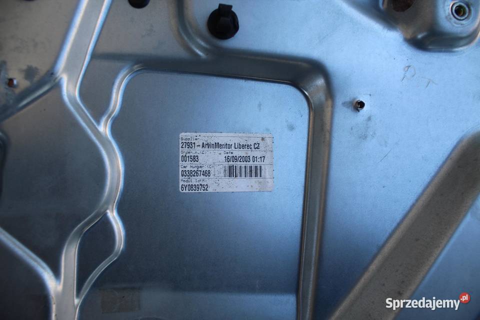 MECHANIZM PODNOŚNIK SZYBY PRAWY TYŁ SKODA FABIA wielkopolskie