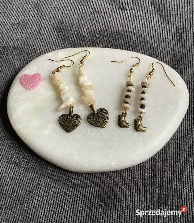 2pary kolczyków z masy perłowej Zegarki i Biżuteria