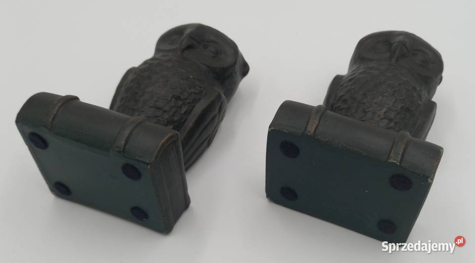 Dwie sowy ciężkie podpory pod książki Brąz Pozostałe Wrocław